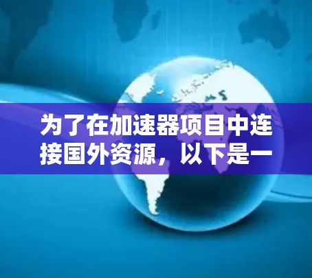 为了在加速器项目中连接国外资源，以下是一系列步骤和注意事项，帮助确保连接的稳定性和数据的安全性