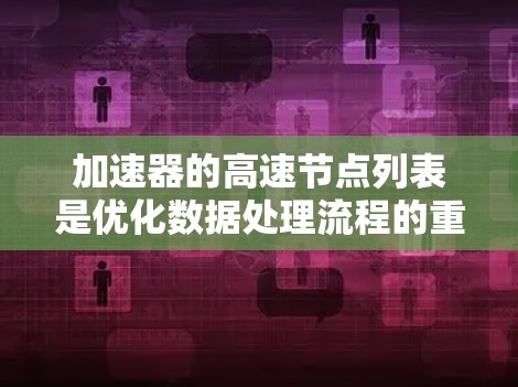 加速器的高速节点列表是优化数据处理流程的重要组成部分,用于确保加速器在数据处理、存储和传输中的高效运行。以下是构建和管理高速节点列表的关键要点