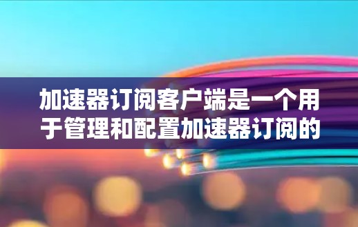 加速器订阅客户端是一个用于管理和配置加速器订阅的工具，主要用于启动和监控加速器服务。以下是对该客户端的详细分析